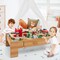 Natural Double-Sided Train Table with 100-Piece Wooden Set for Age 3+